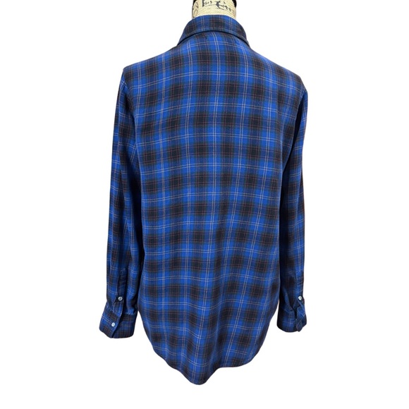 Forever 21 Blue Plaid Button Down Flannel Shirt Size M - Picture 3 of 6